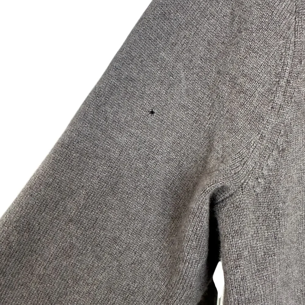 J.Crew Women's Vintage 100% Cashmere Brown V-Neck Cardigan, Size L, Flawed - Picture 6 of 7
